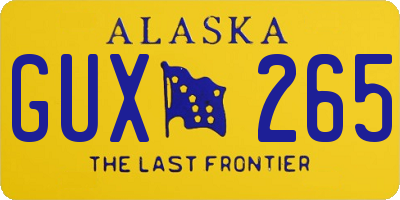AK license plate GUX265