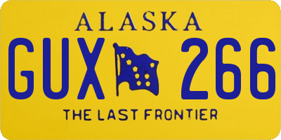 AK license plate GUX266