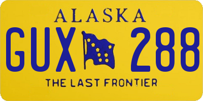 AK license plate GUX288