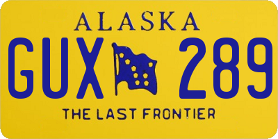 AK license plate GUX289