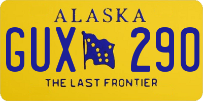 AK license plate GUX290