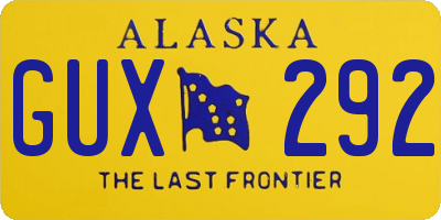 AK license plate GUX292