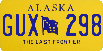 AK license plate GUX298