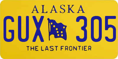 AK license plate GUX305