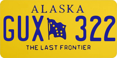 AK license plate GUX322