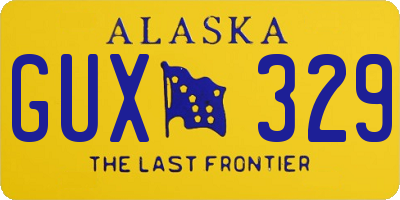 AK license plate GUX329
