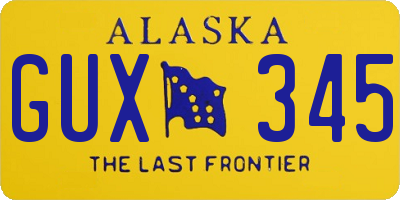 AK license plate GUX345
