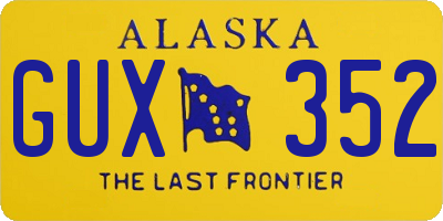 AK license plate GUX352