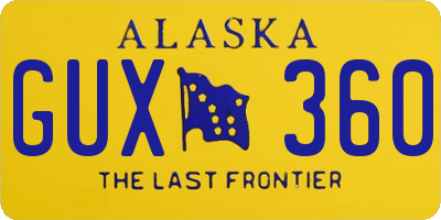 AK license plate GUX360