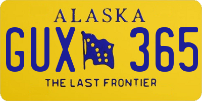 AK license plate GUX365