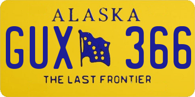 AK license plate GUX366