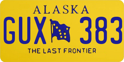 AK license plate GUX383