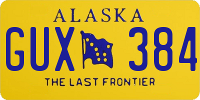 AK license plate GUX384