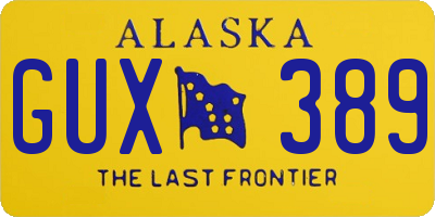 AK license plate GUX389