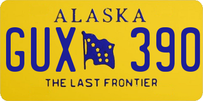 AK license plate GUX390
