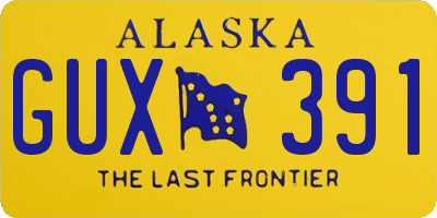AK license plate GUX391