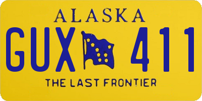 AK license plate GUX411