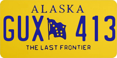 AK license plate GUX413