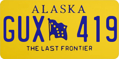 AK license plate GUX419