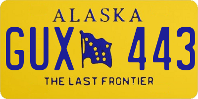 AK license plate GUX443