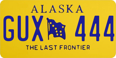AK license plate GUX444