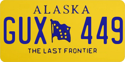 AK license plate GUX449
