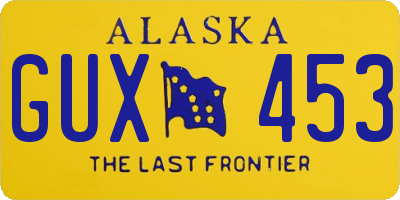 AK license plate GUX453