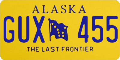 AK license plate GUX455