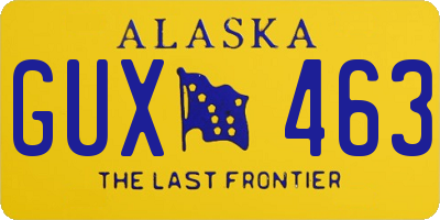 AK license plate GUX463