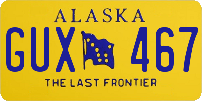 AK license plate GUX467