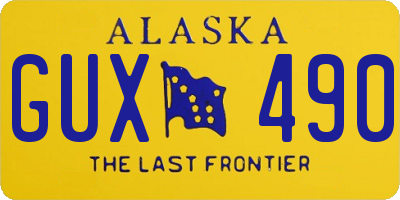 AK license plate GUX490