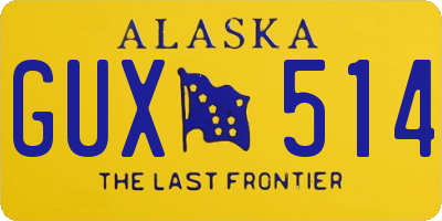AK license plate GUX514