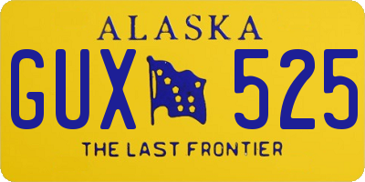 AK license plate GUX525