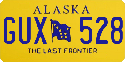 AK license plate GUX528
