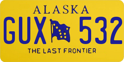 AK license plate GUX532