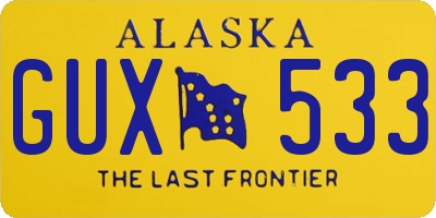 AK license plate GUX533