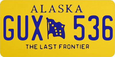 AK license plate GUX536
