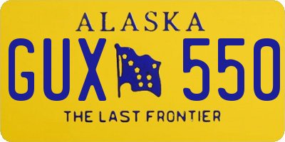 AK license plate GUX550