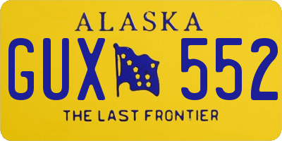 AK license plate GUX552