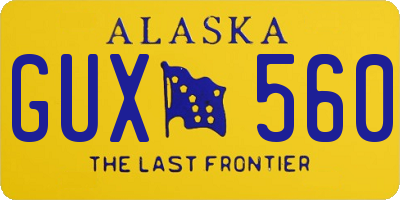 AK license plate GUX560