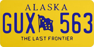 AK license plate GUX563