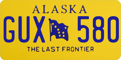 AK license plate GUX580