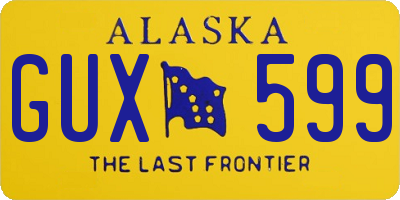 AK license plate GUX599