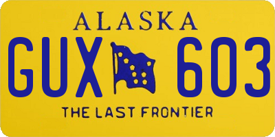 AK license plate GUX603