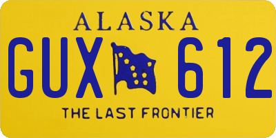 AK license plate GUX612