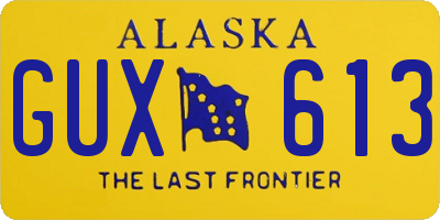 AK license plate GUX613