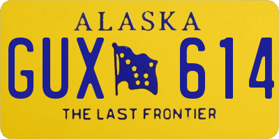 AK license plate GUX614