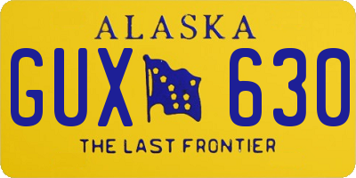AK license plate GUX630