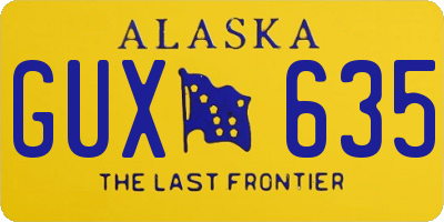 AK license plate GUX635