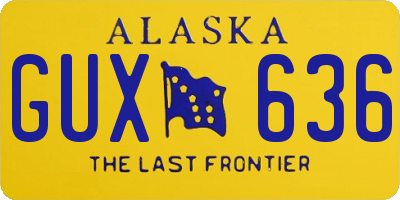 AK license plate GUX636